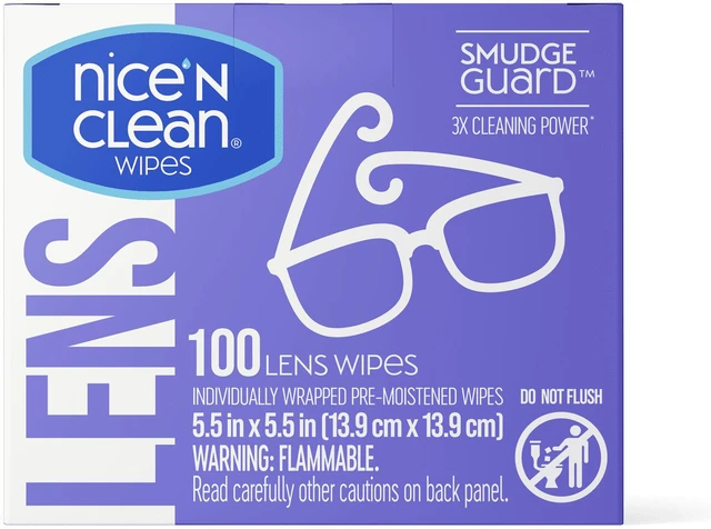Main image of Nice 'N Clean Smudgeguard Pre-Moistened Lens Wipes for Glasses, 100 Count