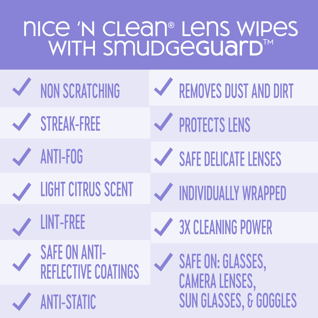 Alt view image 4 of 6 - Nice 'N Clean Smudgeguard Pre-Moistened Lens Wipes for Glasses, 100 Count