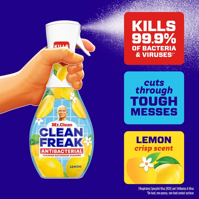 Alt view image 3 of 6 - Mr. Clean Clean Freak Antibacterial Multi-Purpose Bath Cleaner, Lemon Scent, 16 Fl Oz