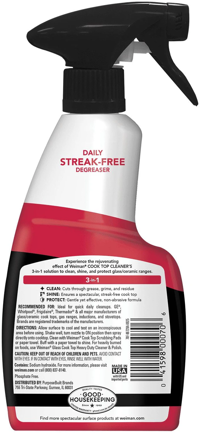 Alt view image 6 of 6 - Weiman Daily Cooktop Cleaner Spray, Streak-Free Shine, 12 fl oz