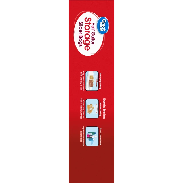 Alt view image 5 of 5 - Great Value Half Gallon Slider Storage Bags, 40 Count