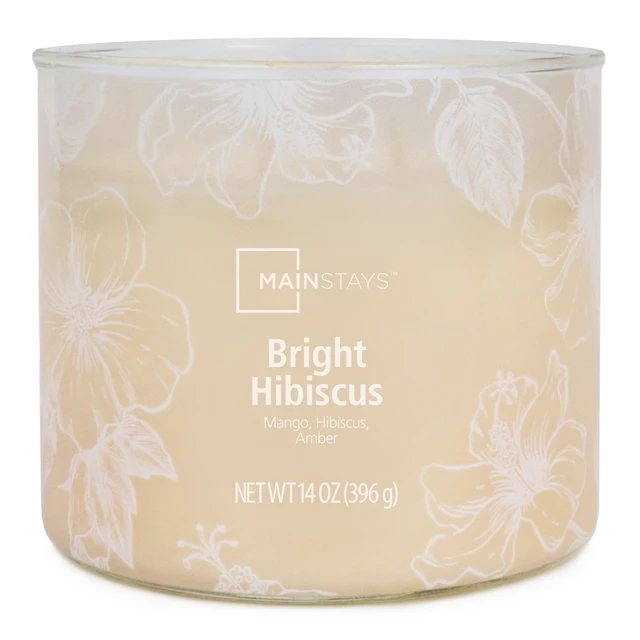 Alt view image 4 of 6 - Mainstays 3-Wick Ombre Wrap Bright Hibiscus Scented Candle, 14 oz