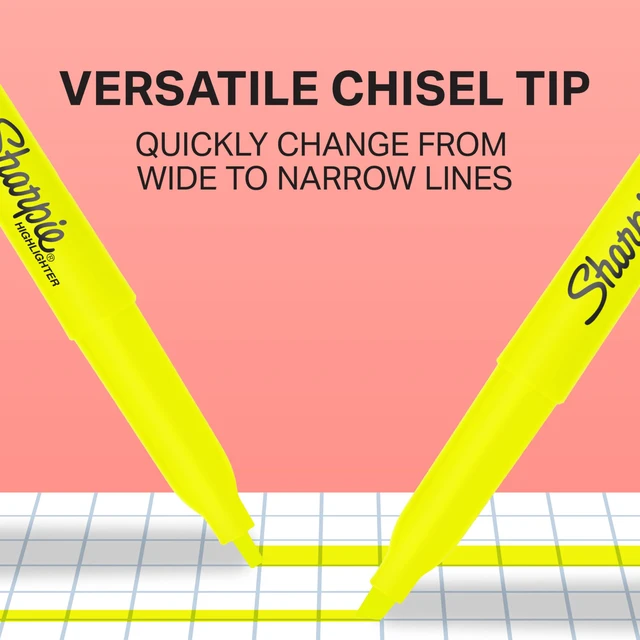 Alt view image 2 of 5 - Sharpie Pocket Style Highlighters, Chisel Tip, Fluorescent Yellow, 12-Pack