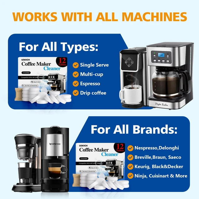 Alt view image 6 of 7 - Coffee Machine Descaler Tablets 12 Pack, Cleaner for Keurig Ninja Breville Delonghi Nespresso Miele Espresso Machines