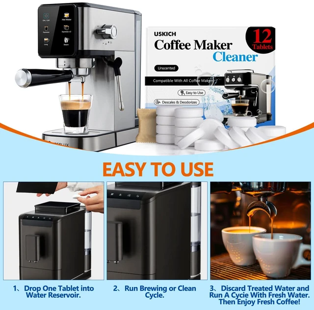 Alt view image 3 of 7 - Coffee Machine Descaler Tablets 12 Pack, Cleaner for Keurig Ninja Breville Delonghi Nespresso Miele Espresso Machines