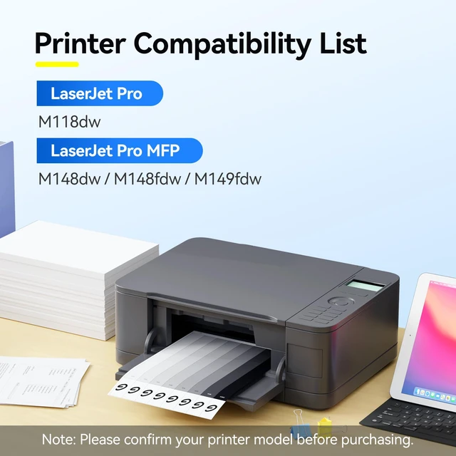Alt view image 3 of 6 - 94A Black Toner Cartridge 2-Pack with Chip Compatible for HP CF294A CF294X, HP LaserJet Pro M118dw M148dw M148fdw M149fdw Series Printers