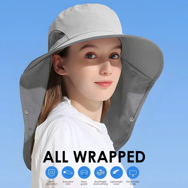 Alt view image 2 of 6 - Upf 50+ Uv Protection Outdoor Sun Hat With Detachable Neck Face Flap Visor for Men & Women