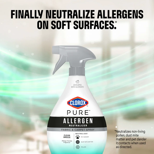 Alt view image 5 of 6 - Clorox PURE Allergen Neutralizer Fabric and Carpet Spray, 26fl. oz.