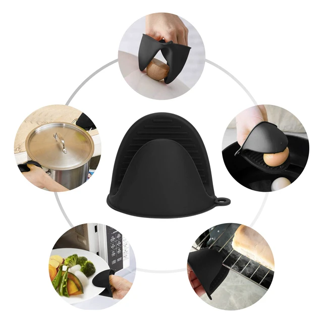 Alt view image 4 of 7 - Tifanso 1 Pair Heat Resistant Silicone Oven Mitts & Pot Holders
