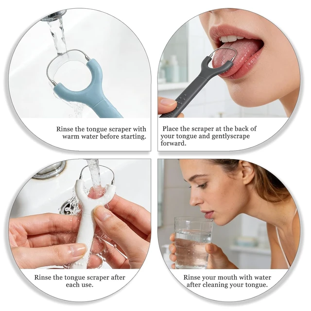 Alt view image 3 of 6 - 3-Pack 304 Stainless Steel Tongue Scraper for Adults, Oral Care Tool