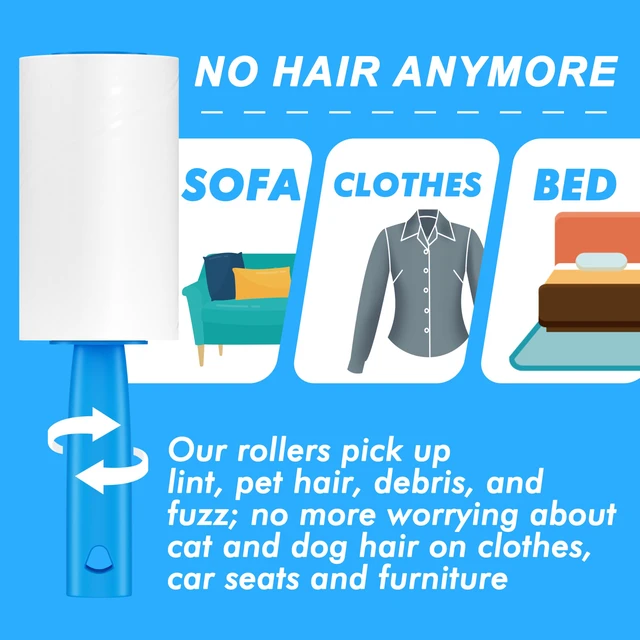 Alt view image 5 of 6 - Lint Rollers for Pet Hair, Extra Sticky - 400 Sheets, 2 Handles, 4 Rollers