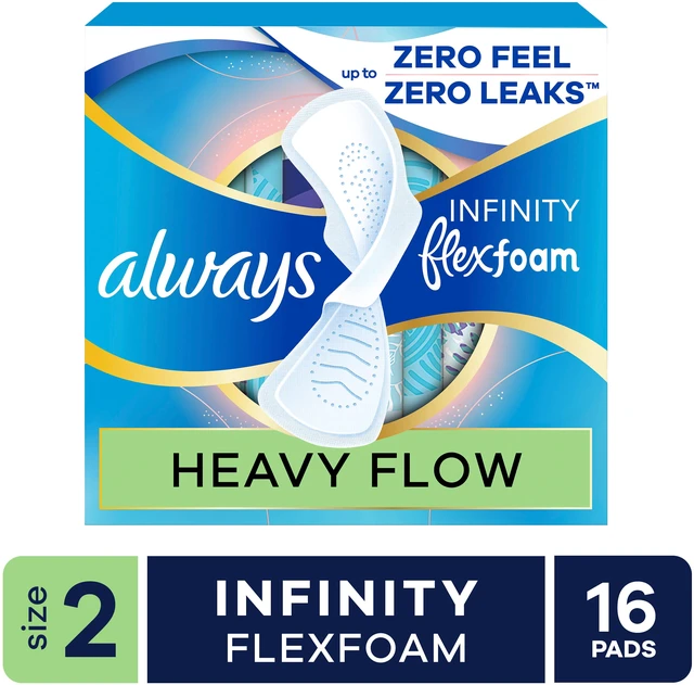 Main image of Always Infinity FlexFoam Pads, Size 2, Heavy, Wings, Unscented, 16 Count