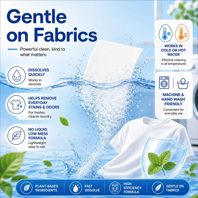 Alt view image 6 of 7 - Laundry Detergent Sheets, 300 Loads, Fresh Linens Scent, Travel, for Hot & Cold Cycles, Powerful Stain & Odor Removal, Gentle Formula