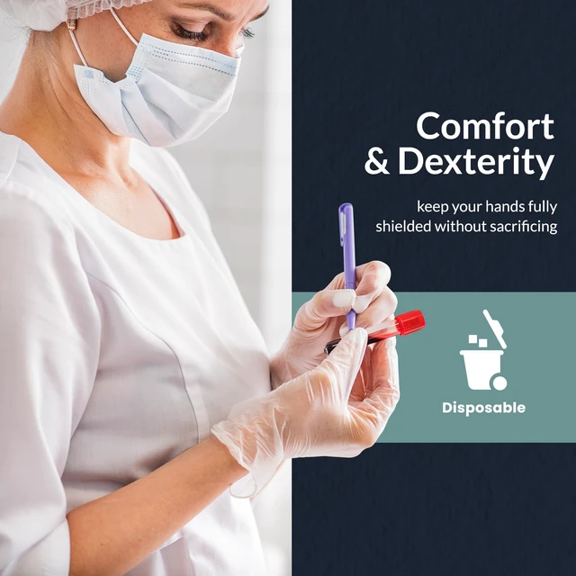 Alt view image 4 of 7 - MED PRIDE Medical Vinyl Examination Gloves, Large, 100-Count, Latex & Rubber Free, Ultra-Strong, Clear, Disposable, Powder-Free, for Healthcare and Food Handling