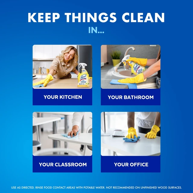 Alt view image 4 of 5 - Lysol All Purpose Cleaner Sanitizing and Disinfecting Spray, Lemon Breeze Scent, 32oz, Bottle