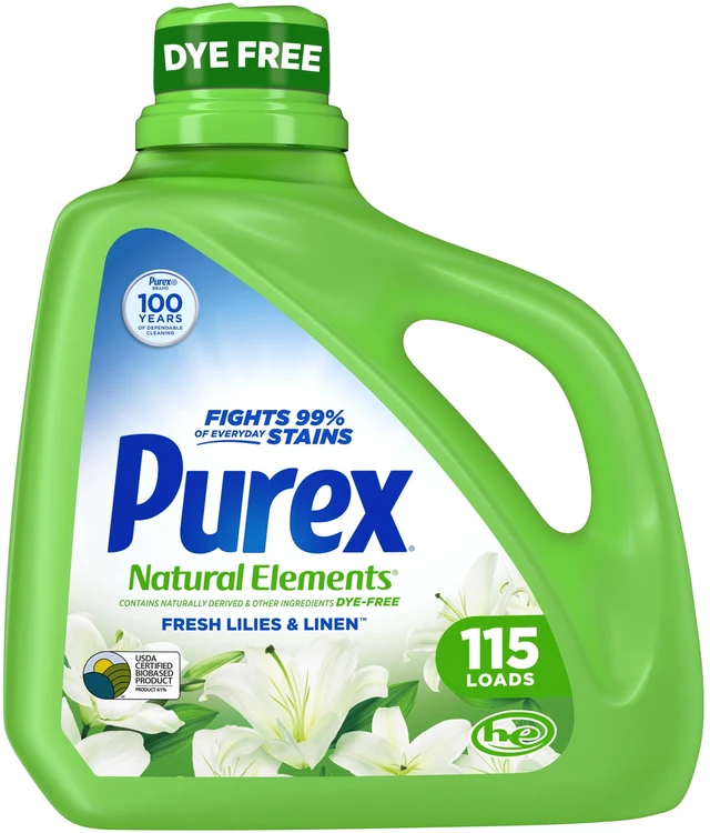 Main image of Purex Natural Elements Liquid Detergent, Fresh Lilies & Linen, 150 fl oz, 115 Loads