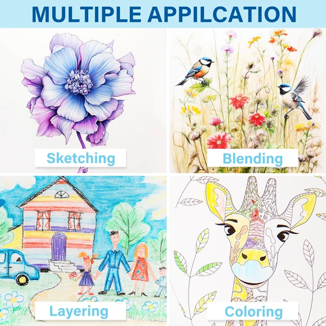 Alt view image 7 of 7 - V-Opitos 48 Pack Pre-sharpened Colored Pencils Set for Kids, Beginners, Adult Coloring Books, Art Supplies for Sketching, Coloring & Painting