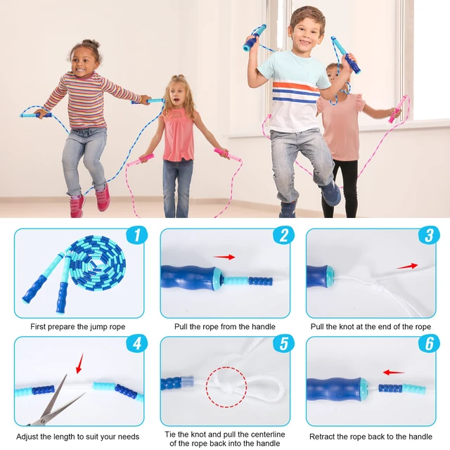 Alt view image 3 of 7 - 2 Pack Adjustable Tangle-Free Segmented Soft Beaded Jump Rope, 9.2 FT, for Kids, Men, Women