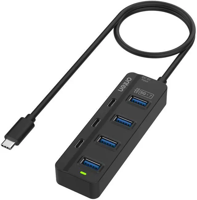 Main image of Onten USB C Hub,7 Ports USB Type-C HUB 3.2ft Cable 4*USB3.0 Ports,3*USB-C Ports forThunderbolt 3/4 MacBook Surface Pro and More Type-C Devices