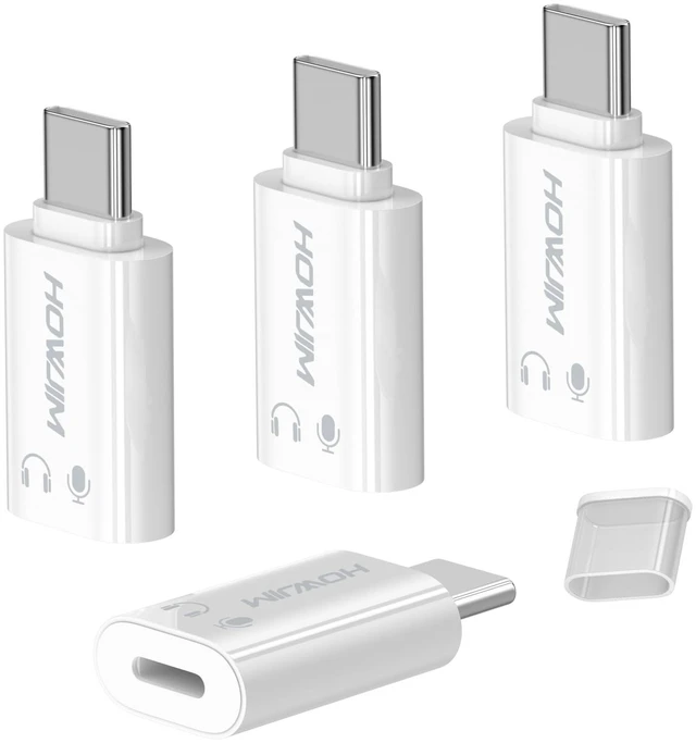 Main image of Ligh,tning to USB C Audio Adapter for Music/Calls/Control 4 Pack USB C Male to 8 Pin Female Headphone Earphone Adapter for Phone 15/16/17/18,Pad,G-alaxy,Not for Charging/Data Transfer/OTG