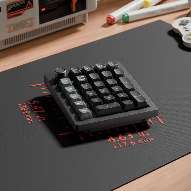 Alt view image 6 of 6 - V0 Ultra 8K Polling Rate Wireless (2.4 GHz & Bluetooth) ZMK Custom Number Pad with Hot-swappable Brown Switches 360-Hr Battery OSA PBT Keycaps RGB Backllit for Mac Windows Linux