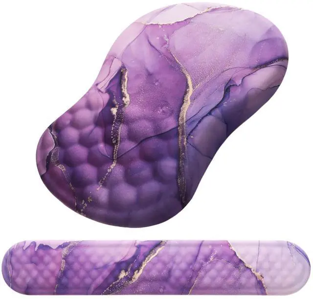Main image of Mouse Pad Wrist Support, Laokiiy 2 in1 Keyboard Wrist Rest+ Ergonomic Mouse Pad, Non-Slip Wrist Rest for Computer Keyboard, Made Easy Typing & Relieve Wrist Pain(Amethyst Purple Marble)