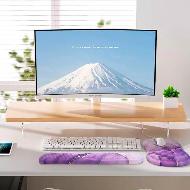 Alt view image 6 of 7 - Mouse Pad Wrist Support, Laokiiy 2 in1 Keyboard Wrist Rest+ Ergonomic Mouse Pad, Non-Slip Wrist Rest for Computer Keyboard, Made Easy Typing & Relieve Wrist Pain(Amethyst Purple Marble)