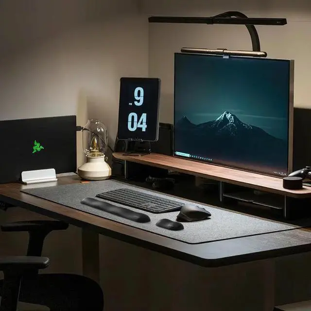 Alt view image 7 of 7 - Design-Wave Set of Wrist Rest,Artificial Sheepskin+Memory Foam+Ergonomic+Anti-Slip Gel, Resilience Support During Work and Gaming,Keyboard Accessory,Black