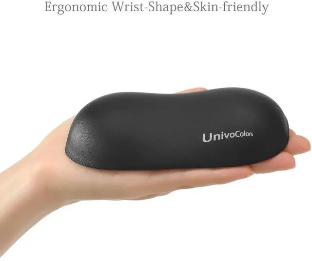 Alt view image 6 of 7 - Design-Wave Set of Wrist Rest,Artificial Sheepskin+Memory Foam+Ergonomic+Anti-Slip Gel, Resilience Support During Work and Gaming,Keyboard Accessory,Black