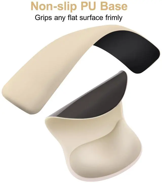 Alt view image 5 of 7 - Wrist Rest Support for Mouse Pad&Keyboard Set, Ergonomic Mousepad with Concave Curved Memory Foam, Non-Slip Base Pain Relief Comfortable Rectangular Easy Typing Pad for Home/Office, Khaki