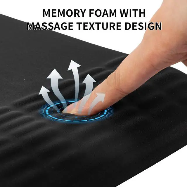 Alt view image 3 of 7 - Ergonomic Mouse Pad with Wrist Rest Set, Super Soft Memory Foam Relief-Pain for Computer Keyboard, Non-Slip Arm Palm Rests Cushion PU Base for Office and Home (Classic Black)