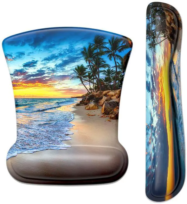 Main image of Mouse Pad Wrist Support Keyboard Wrist Rest Pad Ergonomic Mousepad Non-Slip Memory Foam Keyboard Pad Easy Typing Pain Relief Perfect for PC Laptop Gaming Office, Beach