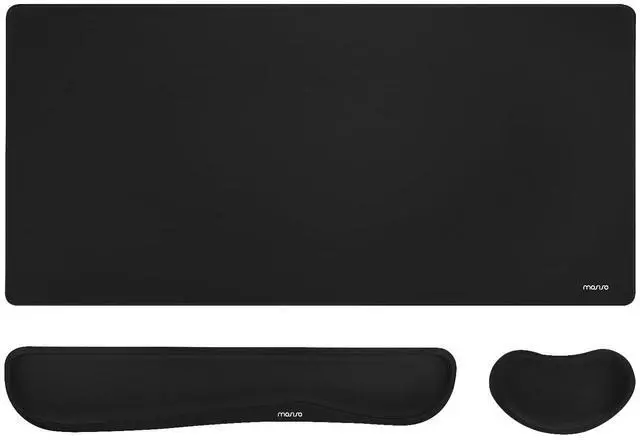 Main image of Keyboard Mouse Pad Set, Gaming Mouse Pad&Keyboard Wrist Rest&Wrist Rest, Ergonomic Wristrests with Memory Foam Home Office Easy Typing Cushion Non-Slip Mousepad, Black