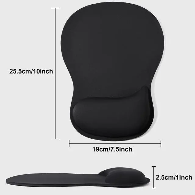 Alt view image 6 of 7 - Mouse Pad Wrist Support, Ergonomic Mousepad with Memory Foam Wrist Rest Cushion, Non-Slip Rubber Base Gaming Mouse Pad for Pain Relief and Easy Typing, Home Office Laptop, Black