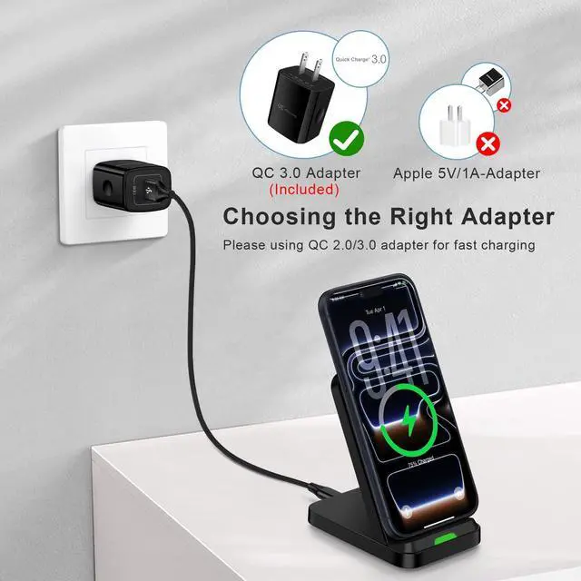 Alt view image 3 of 7 - for Samsung S26 Wireless Charger Fast Charging Stand for Galaxy S26 Ultra S26+ S25 S24 S23 S22 S21,15W Wireless Desk Phone Charging Station for iPhone 17e 17 16 15,Google Pixel 10a 10 Pro with Adapter