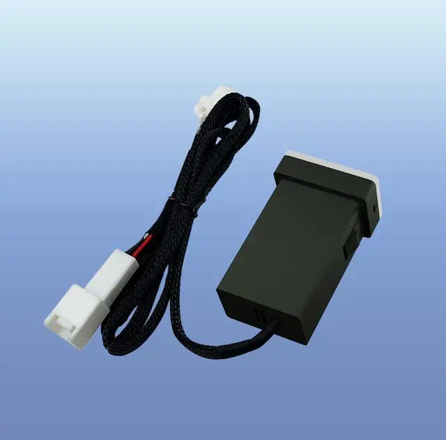 Alt view image 6 of 7 - Car Charger,for Toyota Rav4 Corolla Prius Type-C USB Port Socket,QC3.0 Fast Charge,Charging with Light Turn red.Show,Compatible with Smartphones and Tablets,etc.White/Red-1.3x0.9inch