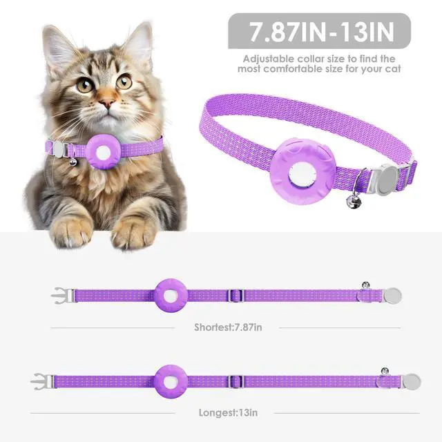 Alt view image 4 of 7 - GPS Tracker for Cats, Mini Cat Tracker, Smart Pet Activity Tracker, No Monthly Fee, Pet Tracker Compatible with Apple Find My(iOS Only), Anti-Lost, Finder Tag for Vehicles, Pets, Kids, Items, Purple