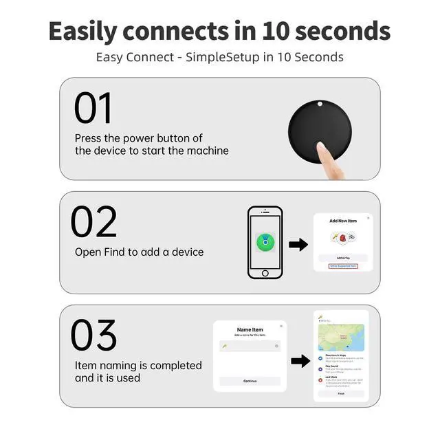 Alt view image 7 of 7 - Air Tracker Tags-4 Pack Tracker Tag Work with Apple Find My (iOS 14.6 Above Only) Smart Tag Item Finders for Key, Luggage, Backpacketc. (Black, 4 Pack)