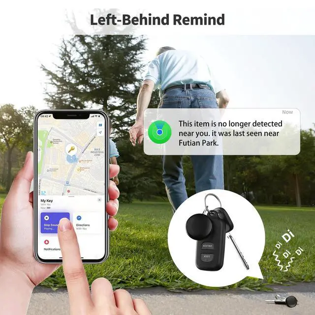 Alt view image 4 of 7 - Air Tracker Tags-4 Pack Tracker Tag Work with Apple Find My (iOS 14.6 Above Only) Smart Tag Item Finders for Key, Luggage, Backpacketc. (Black, 4 Pack)