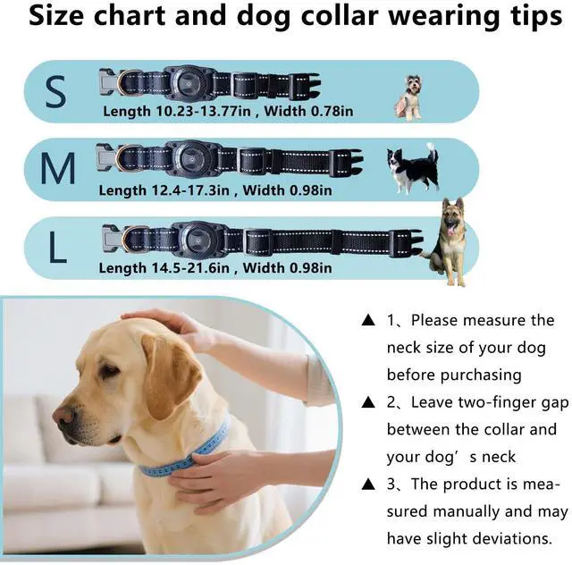Alt view image 6 of 7 - Waterproof Air tag Dog Collar - Reflective, Built-in Tracker with Bluetooth ConnectivityIncluded Tracker Soft-Padded Adjustable Buckle (Black, M)