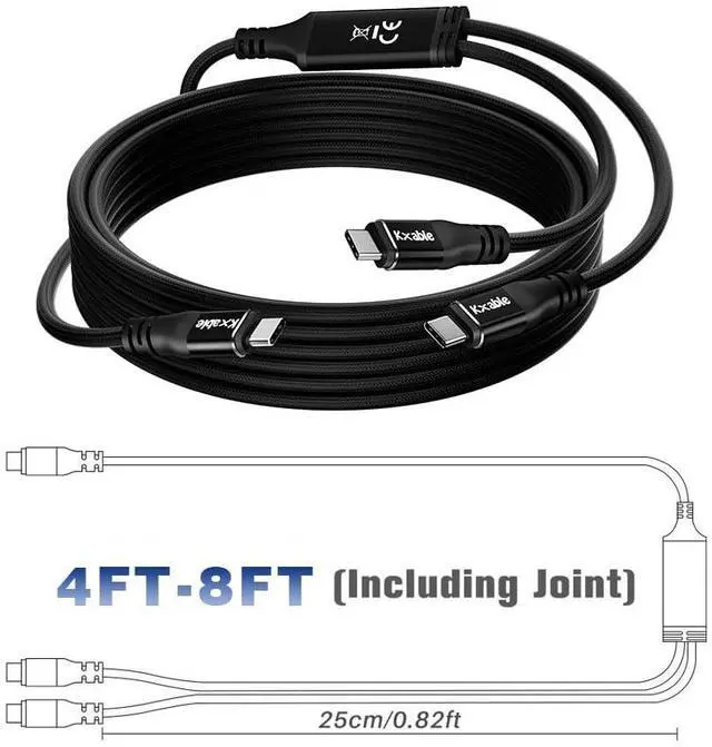 Alt view image 7 of 7 - 2-in-1 USB C to USB C Cable 4FT, USB-C to Dual USB-C Fast Charging Cable, 140W Max, Braided Type C Splitter Cable, Compatible with iPhone 17 / 16 / 15 Series, MacBook Air/Pro, Galaxy S25 and More
