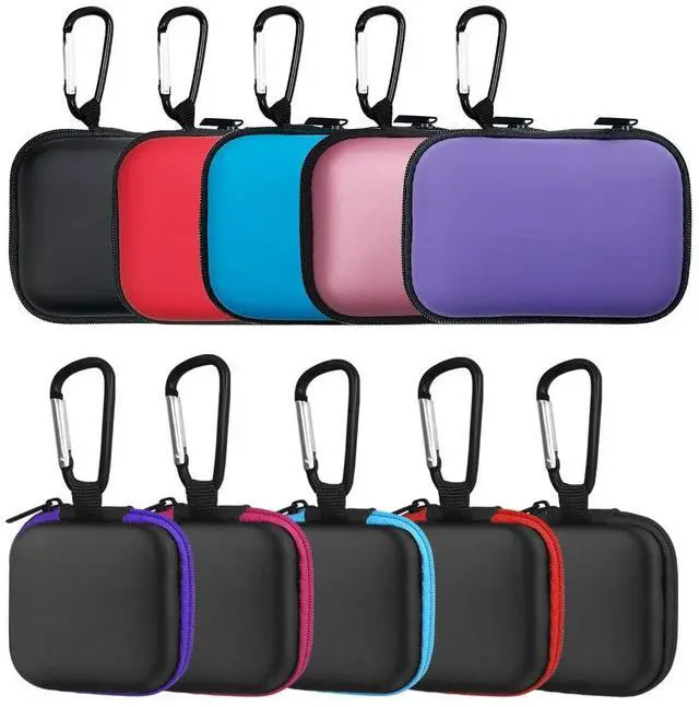Main image of 10 Pieces Earbud Case, Square and Rectangular Headphone Case with Clips for Headphones, SD Memory Cards, Wireless Earplugs