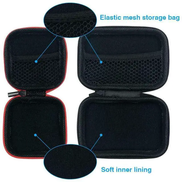Alt view image 3 of 7 - 10 Pieces Earbud Case, Square and Rectangular Headphone Case with Clips for Headphones, SD Memory Cards, Wireless Earplugs