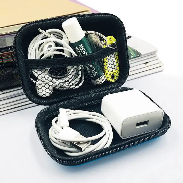 Alt view image 4 of 7 - 10 Pieces Earbud Case, Square and Rectangular Headphone Case with Clips for Headphones, SD Memory Cards, Wireless Earplugs
