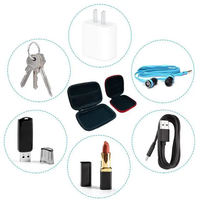 Alt view image 5 of 7 - 10 Pieces Earbud Case, Square and Rectangular Headphone Case with Clips for Headphones, SD Memory Cards, Wireless Earplugs