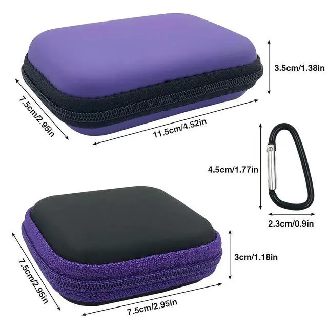 Alt view image 6 of 7 - 10 Pieces Earbud Case, Square and Rectangular Headphone Case with Clips for Headphones, SD Memory Cards, Wireless Earplugs
