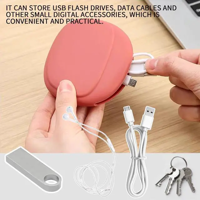 Alt view image 3 of 6 - 3Pcs Silicone Headphone Organizer,Earbud Case,3Pcs Data Cable Storage Case,Silicone Pouch for Earbud,Mini Key Box-Portable Wired Headphone Organizer (5)