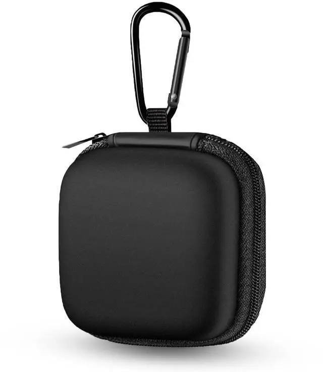 Main image of Earbud Case Portable EVA Storage Bag Cell Phone Accessories Organizer with Carabiner for Wired/Wireless Earphone, Earbud, Earpieces, SD Memory Card, Camera Chips, Tech Pouch, Black