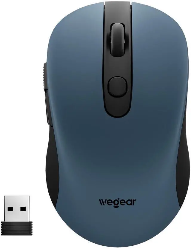 Main image of USB Wireless Mouse for Laptop PC Mac, 2.4GHz Cordless Mouse with 6 Buttons, 5-Level Adjustable 4000 DPI, Ergonomic Portable Optical Computer Mice, 24-Month Battery Life-Dark Green