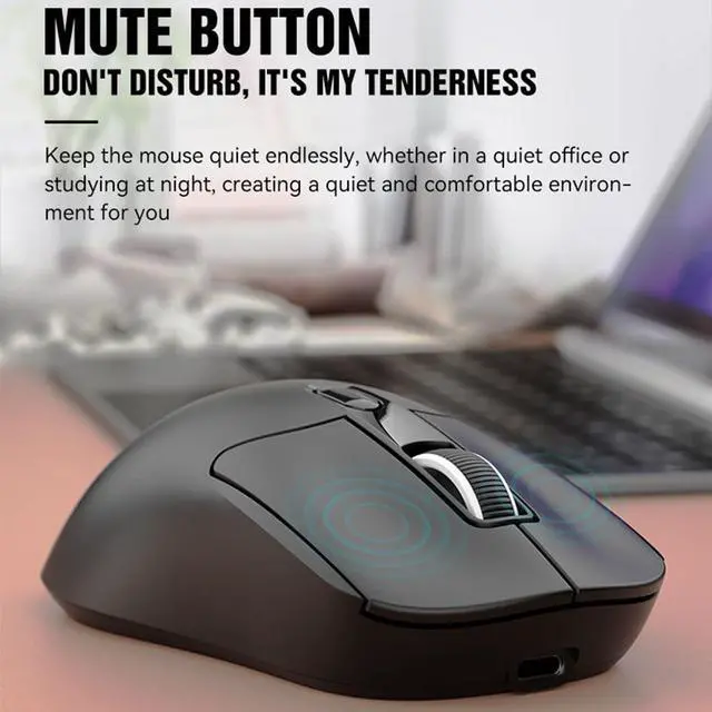 Alt view image 4 of 7 - Wireless Bluetooth Mouse, BT 2.4GHz Dual Mode, Rechargeable Computer Mouse with 3 Adjustable DPI, Silent Click, for Laptop, PC, Tablet (Black)